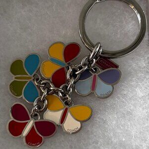 Coach Multicolor Butterfly Keychain Bag Charm in a Gift Box NWOT